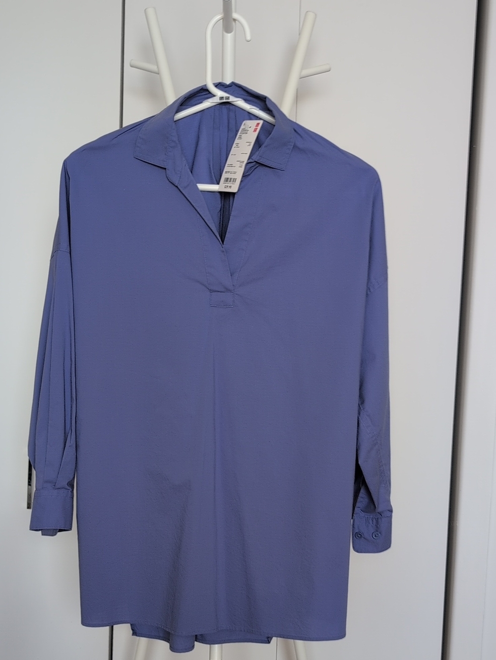 2/$50💜Uniqlo Lavender-Blue 3/4 Sleeve Tunic Top